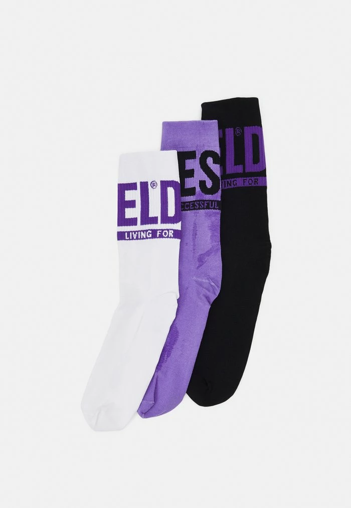 Diesel UNISEX 3 PACK - Socks - Purple/white/black 1 Diesel UNISEX 3 PACK - Socks - Purple/white/black