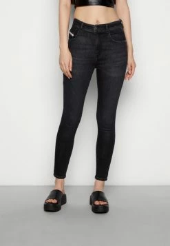 Diesel SLANDY HIGH LIBRARY - Jeans Skinny Fit - Black/gray