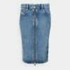 Diesel PENCIL ZIP - Denim Skirt - Denim Mid Blue