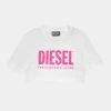 Diesel LOGO CROPPED - Print T-shirt - Bianco
