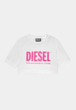 Diesel LOGO CROPPED - Print T-shirt - Bianco