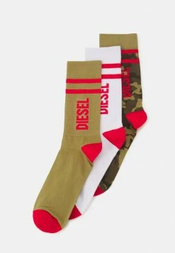 Diesel RAY 3 PACK UNISEX - Socks - Green/white