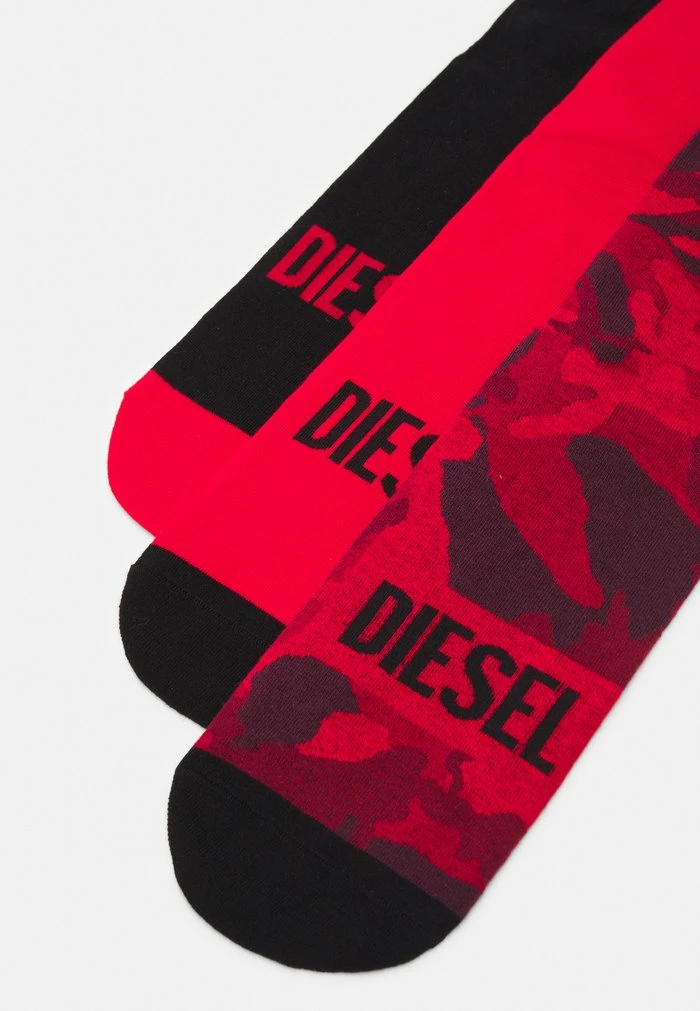 Diesel SKM-RAY-THREEPACK 3 PACK - Socks - Red/black 2 Diesel SKM-RAY-THREEPACK 3 PACK - Socks - Red/black - Image 2