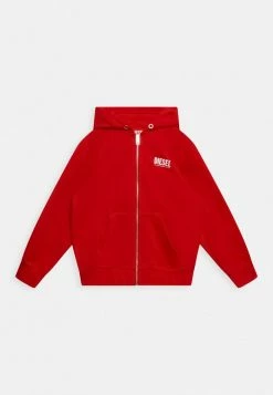 Diesel SGIRKHOODZIP LOGOX UNISEX - Zip-up Sweatshirt - Carnation Red