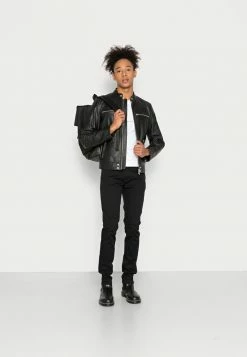 Diesel L-BOY-CL - Leather Jacket - Black -Diesel shop 5843b7bc3c444f8eacd3b8791a5b2b29