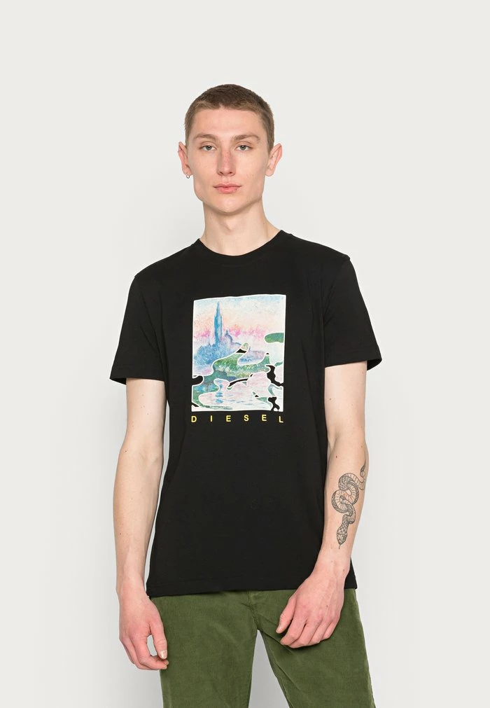 Diesel DIEGOR UNISEX - Print T-shirt - Black 1 Diesel DIEGOR UNISEX - Print T-shirt - Black