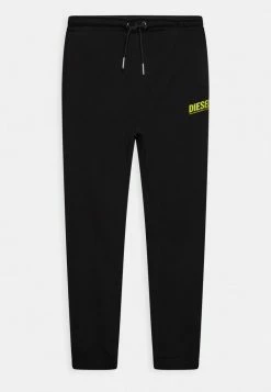 Diesel PHORY UNISEX - Tracksuit Bottoms - Black Bright Yellow