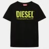 Diesel JUST LOGO UNISEX - Print T-shirt - Black Bright Yellow