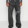 Diesel D-RISE - Flared Jeans - Black Denim