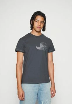 Diesel DIEBIND SLITS - Print T-shirt - Black