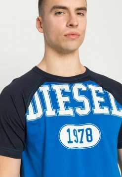 Diesel RAGLEN - Print T-shirt - Blue -Diesel shop abf88b38b42a4ccfba6b02bf1a2fb94e