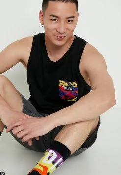 Diesel PRIDE LOCOARM UNISEX - Top - Black -Diesel shop b127bfbb120848da87098ad1b3e24d7e