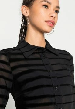 Diesel C-AMISS - Button-down Blouse - Black -Diesel shop b4d2da8a8f1a4ac587d0af4ebee597f1