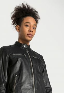 Diesel L-BOY-CL - Leather Jacket - Black -Diesel shop c08515a17b824ec39f480cc0aa7afffa