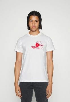 Diesel DIEBIND SLITS - Print T-shirt - White