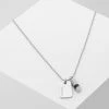 Diesel DOUBLE PENDANT - Necklace - Silver-coloured