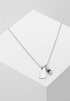 Diesel DOUBLE PENDANT - Necklace - Silver-coloured