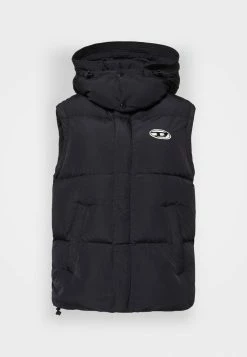 Diesel W-ROLF - Waistcoat - Black -Diesel shop d5fefff73d294f519cc9a818d45fb68e