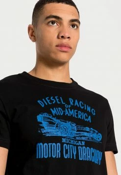 Diesel DIEGOR - Print T-shirt - Black -Diesel shop d600b39510554778883bd87bc8bdeb6e