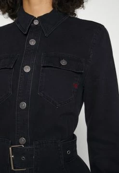 Diesel DE-MINTY - Denim Dress - Black Dark Grey -Diesel shop d8913bdfc80d4af1a05323cdbd078e4e