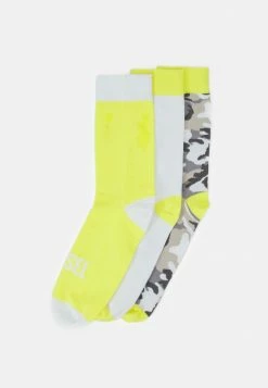 Diesel SKM-RAY-THREEPACK 3 PACK - Socks - Gray/white/yellow