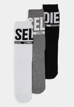 Diesel SKM-RAY 3 PACK UNISEX - Socks - Black/white/grey