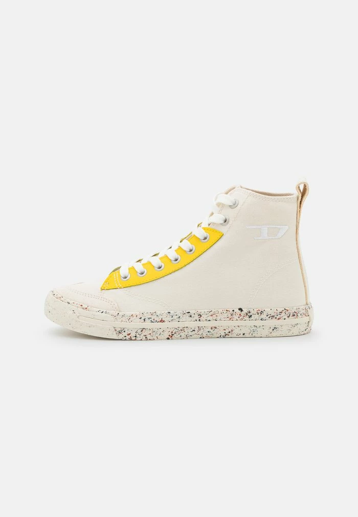 Diesel S-ATHOS MID - High-top Trainers - White/yellow 2 Diesel S-ATHOS MID - High-top Trainers - White/yellow - Image 2