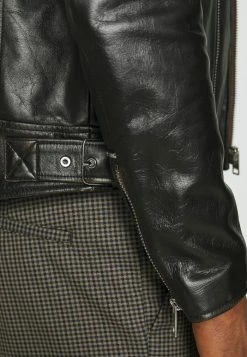 Diesel L-GARRETT-NEW - Leather Jacket - Black -Diesel shop f23c35a1be264e2180678fa5db0d4509